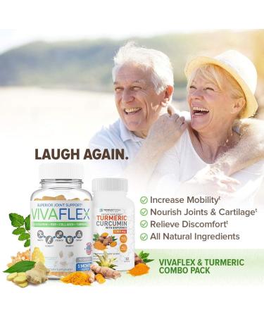 Terraform Nutrition Joint Relief Combo Pack | Vivaflex Plus Turmeric Curcumin - Top Joint Supplements for Discomfort & Mobility - 1 Month Supply - Buy Online on GoSupps.com