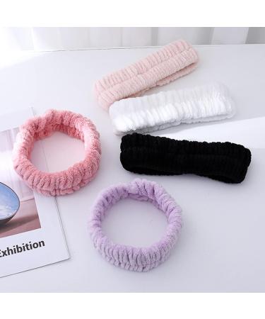 Plush Hair Band Cosmetic Makeup Washing Face Shower Spa Elastic Hair Hoop Warm white - Buy Online on GoSupps.com
