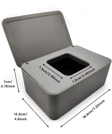 2-Piece Wet Wipes Box Set | Baby Toilet Paper Holder | Towel & Napkin Box with Lid | Gray/White Handkerchief Storage for Home - Buy Online on GoSupps.com