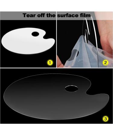 4PCS Clear Acrylic Paint Palette Set for Acrylic and Oil Painting - Non-Stick, Easy to Clean - Rectangle and Oval Shapes - 12x8 Inch and 10x6 Inch - Buy Online on GoSupps.com