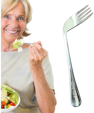 Old Man Elbow Spoon - -Feeding Spoon Fork Curved | Convenient and Safe Elder Feeding Nursing Utensil for Seniors and Elderly Huaisheng Left Hand - Fork - Buy Online on GoSupps.com