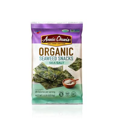 Annie Chun's Organic Seaweed 0.35 Oz Count Keto Vegan Gluten Free, Sea Salt, 4.2 Oz, Pack of 12 Salted
