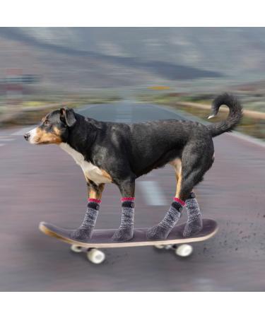 Quacoww Anti-Slip Dog Shoes - Waterproof Rubber Sole for Large Dogs | 2 Pairs with Adjustable Straps for Indoor & Outdoor Protection - Buy Online on GoSupps.com