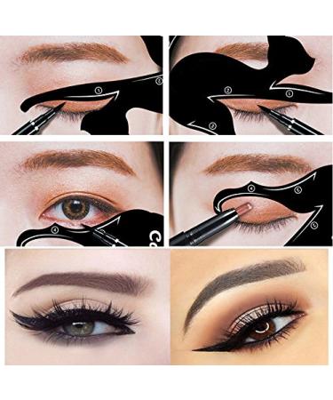 Barhunkft(TM) 2Pcs Cat Line Pro Eye Makeup Tool Eyeliner Stencils Template Shaper Model Beauty