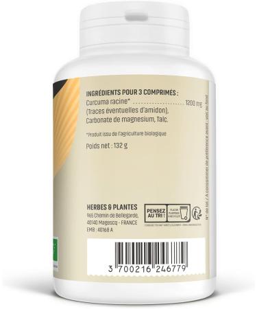 Herbs & Plants Organic Turmeric 200 Tablets 400 mg 1 Unit (Pack of 1) - Buy Online on GoSupps.com