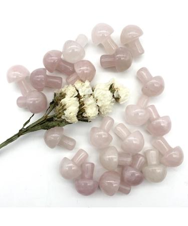 Home Decoration Natural Pink Rose Crystal Mushroom Shaped Polished QuartzStones Specimen Home Decoration Crystals Stones Home Goods (Size : 2pcs)