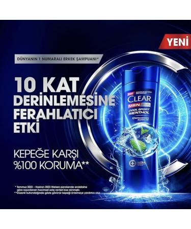 Buy NEW Clear Men Anti-Dandruff Shampoo - Cool Sport Menthol 350 ml | Refreshing Menthol Effect for International Shipping - Buy Online on GoSupps.com