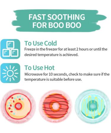 NEWGO Kids Ice Pack for Boo Boo - 3 Pack Gel Toddler Ice Pack for Pain Relief, Bruises, Swelling - 4.52 x 4.52 Donut Design - Buy Online on GoSupps.com