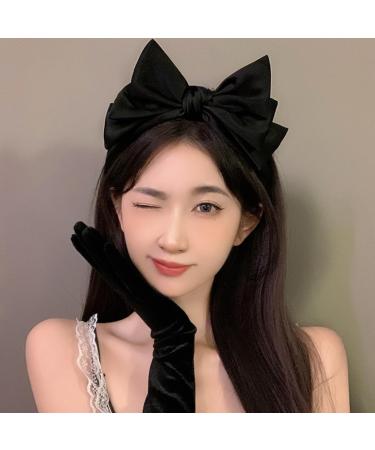 Bottone Sweet Headbands Oversized Bowknot Shape Headband Fashion Headwear Multipurpose Yoga Sports Spa Hair Hoop for Woman Black - Buy Online on GoSupps.com