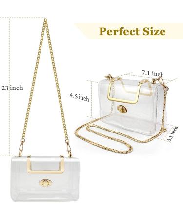 MOETYANG Transparent Crossbody Clutch with Golden Chain Strap - Stadium Approved - Buy Online on GoSupps.com