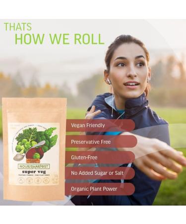 Nourisharvest Beetroot Broccoli & Kale Powder - Raw SuperVeg Blend for Smoothies & Seasoning No Added Sugar Preservatives-Free Made from 100% Farm Fresh Vegetables - 120g - Buy Online on GoSupps.com
