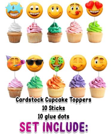 10 PCS NEWMOJI Faces Party Cupcake Toppers - Add Expressive Fun to Your Treats! - Buy Online on GoSupps.com