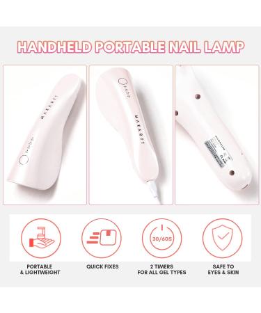 Makartt Mini Rechargeable UV LED Nail Lamp | Portable Nail Dryer for Gel Polish | 2 Timers | White - Buy Online on GoSupps.com