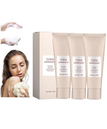 Quarxery Purifying Exfoliating Gel -Quarxery Exfoliating Gel Brightening Deep Cleansing Moisturizing Facial Scrub Exfoliating Gel Scrub Face Body Skin Face and Body Exfoliating Scrub Gel 50g (3pc)