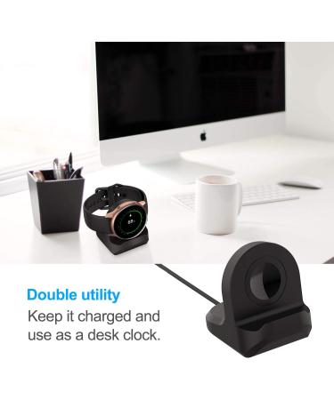 Stand for Samsung Galaxy Watch 4/Watch 4 Classic/Watch 3 41mm 45mm/Active 2 40mm 44mm Non-Slip Silicone Charging Dock Holder Charger Bracket with Integrated Cable Management Slot No Charger Cable Black - Buy Online on GoSupps.com