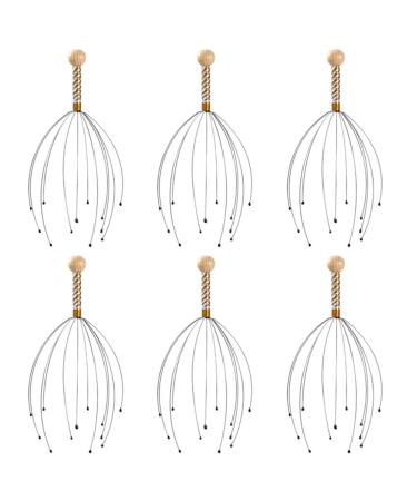 Vosarea hand scrubber 6 pieces Head massager spider head crawl head crawl head massage brush with massage fingers head scratch head spider for spa relief - random color