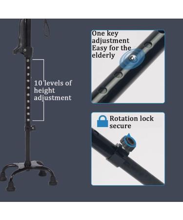 Walking Cane for Men & Women Walking Stick for Seniors Canes Quad Cane Adjustable Lightweight Sturdy Free Standing Heavy Duty with T-Handle  - Buy Online on GoSupps.com