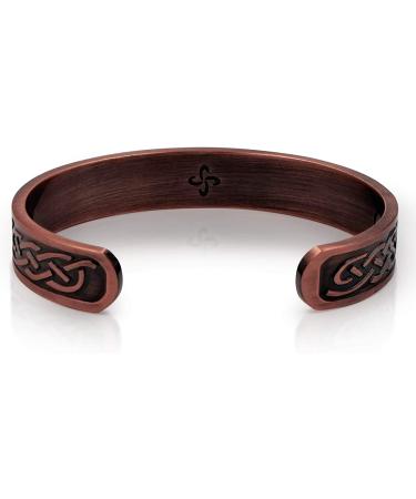 Large Copper Celtic Magnetic Cuff Bracelet for Men | Heavyweight Design with 10 Magnets - Buy Online on GoSupps.com