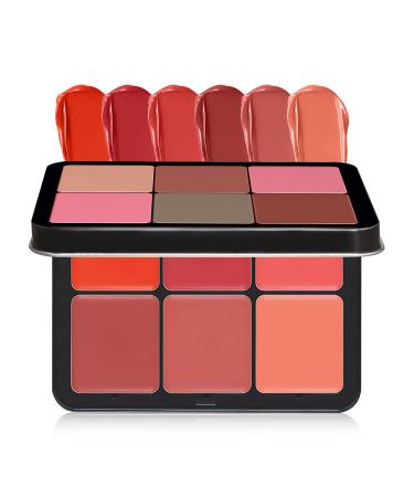 HOSAILY 12 Colors Cream Blush Palette Matte Blush Contour and Highlight Blush Palette Waterproof and Long Lasting Blush Cream Makeup Palette 1 Count (Pack of 1)