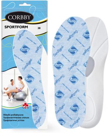 Fabacare Corbby Sportform Premium Shoe Inserts for Sports - Orthopedic Antibacterial Insoles EU 39-40 White - Buy Online on GoSupps.com