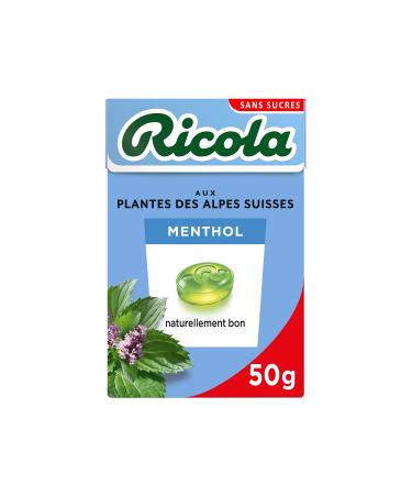 Ricola - Swiss Plant Sweets - Menthol Fragrance - Beneficial and Extra Fresh - Sugar Free - Box of 50g
