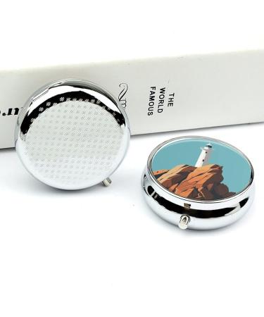 Portable 3 Compartment Pill Box - Travel Medicine Organizer with Lighthouse Design | Ideal for Purses & Handbags - Buy Online on GoSupps.com