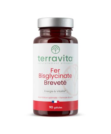 FER Bisglycinate Pur 14 mg | Compl ment Alimentaire Anti-Fatigue | Fer Brevet Ferrochel Haute Absorption | Cure de 3 Mois sans Troubles Digestifs | 90 G lules V g tales | Made in France | Terravita