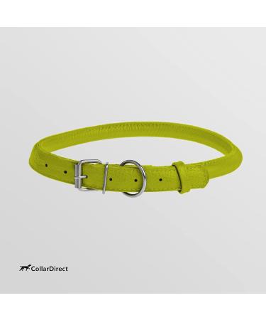 Collardirect Round Leather Dog Collar Handmade Softly Padded Real Leather for Dogs & Cats Adjustable 35-40 cm Available in Black Pink Red Purple Blue Lindgr n - Buy Online on GoSupps.com