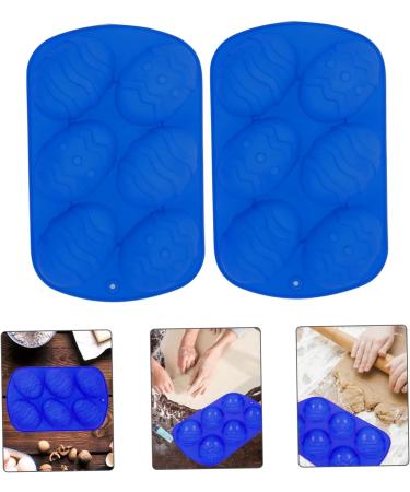 TOPBATHY 2 Pcs Six Egg Mold Silicone Baking Pans Dragon Egg Scales Egg Mould Easter Egg Cake Mold Homemade Soap Silicone Loaf Pan Cake Baking Soap Cupcakes Silica Gel Chocolate Mold Biscuit 22.2X12.7CM Blue - Buy Online on GoSupps.com