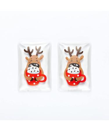 high-quality hand warmers I Reusable pocket warmers I beautiful patterns I Various designs Set of 2 moose with cup