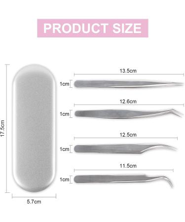 4PCS Stainless Steel Eyelash Extension Tweezers Set for DIY Lash Application and Removal - Eyebrow Nippers and Applicator Tool - Buy Online on GoSupps.com