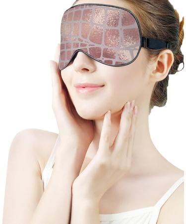 Buy Rose Gold Snake Skin Sleep Mask for Women | Adjustable Eye Shades with Elastic Strap - Perfect for Travel & Relaxation - Buy Online on GoSupps.com
