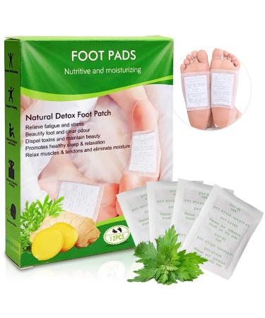 Xnuoyo natural detox foot paving foot pavement wormwood foot patch promote blood circulation relieve pain and improve sleep free yourself from moisture and cold-12PCs