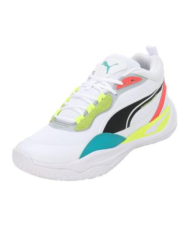 PUMA Unisex Playmaker Pro Basketball Shoe 46 EU Puma White Fiery Coral