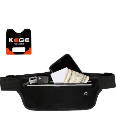 KEGE Reflective Running Belt Fanny Pack - Bounce Free, Water Resistant, Lightweight Waist Pack for Gym Phone Holder - Carbon Black - Buy Online on GoSupps.com