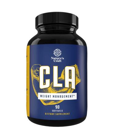 Natures Craft's Pure CLA Weight Loss Supplement Safflower Oil - Natural Diet Pills for Men Women Boost Metabolism Belly Fat Burner - Best 1000 mg CLA Softgels Conjugated Linoleic Acid Complex 90 Count (Pack of 1)