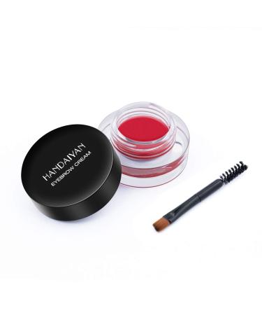 Red Eyebrow Pomade Waterproof Brow Cream Long Lasting Eye Makeup - Longwear Sweat Resistant Smudge-proof Brows Filler with Eyebrows Brush Cosmetic for Women 3g / 0.106 Oz (#07 Red)