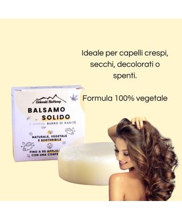  Dolomiti Bio Hemp Dolomites BioHemp Solid Balm with Hemp and Shea Butter - Moisturizing and Nourishing for Soft and Shiny Hair - 100% Natural - Made in Trentino - 60g - Buy Online on GoSupps.com