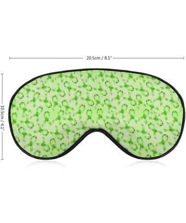 Lymphoma Cancer Green Ribbon Sleep Mask | Adjustable Eye Shades for Women | Comfortable & Stylish Sleep Cover - Buy Online on GoSupps.com