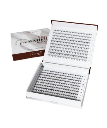 THE LASH SUPPLY 450 Fans 14D Volume Promade Fan Mega Box C/D Curl Mix Length 9-18mm 0.03 Thickness Natural and Long-lasting Curl Promade Eyelash Extension Fans Mix Pack 14D-0.05-C Mix