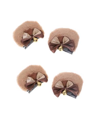 Beavorty 2 Pairs bear ear hair clip hair style hairdo bear ears hair clips hairpins hair for women ladies headbands fluffy animal ears hair accessories for girls hair accessories cute