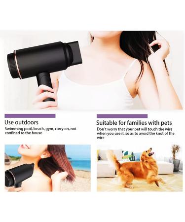 WTTTTW Cordless Hair Dryer Gift Set Low-Heat Rechargeable Blow Dryer w/Magnetic Nozzle Folding Travel Hair Dryers Suitbale for All Hair Types Black - Buy Online on GoSupps.com
