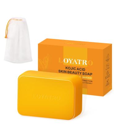 Turmeric Soap for Dark Spots Kojic Acid Turmeric Soap Bar for Face & Body Deep Cleansing Gentle Soap Sensitive Skin Formula All Skin Types for Men And Women Soap1 Pack+bag