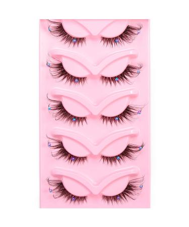 Uranian Fox Eye Lashes | Wispy Faux Mink with Clear Band | Fluffy Cat Eye | D Curl Lash Extensions | Natural Look for Women & Girls - Buy Online on GoSupps.com