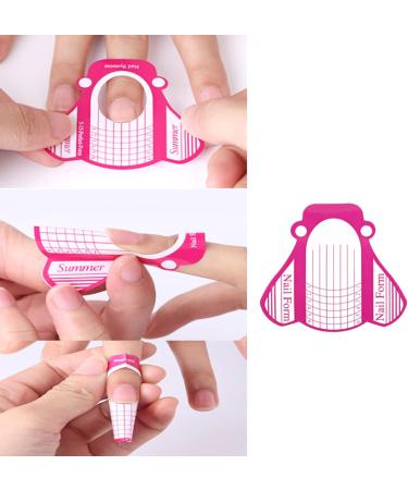 500 Self-Adhesive Nail Stencils for Gel Nails - Pink Modeling Templates for Women & Manicurists | International Shipping - Buy Online on GoSupps.com