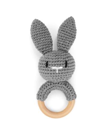 Ncbvixsw baby wood pouring ring ring crochet bunnies rattles pacifier pacifier bracelet teeth molar practical baby nursing delivers baby toys