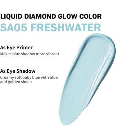 Oulac Liquid Eyeshadow Satin Finish - Multi-Use Blue Eyeshadow Primer & Eyeshadow Base | Blendable Smooth Eye Make-up Crease-Resistant Non-Greasy Vegan Cruelty-Free Freshwater (SA05) - Buy Online on GoSupps.com