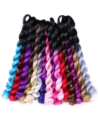 Ombre Braiding Hair Extensions - 50.8 cm 100g Synthetic Crochet Braids 8 Pieces in Black Brown Red Gray - Perfect for Full Fine Hair - Buy Online on GoSupps.com