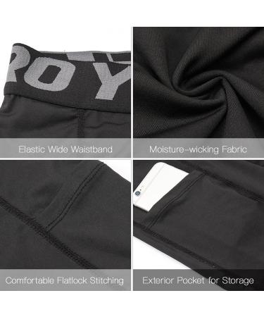 Lixada Men's Performance Sports Baselayer Shorts - Cool Dry Tights for Active Workouts - Large Black & Black Camouflage & Green Camouflage - Buy Online on GoSupps.com