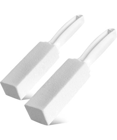 White Cleaning Pumice Stone with Handle - 2 Pack for Hard Water Stains Tile & Bathroom Cleaning - Buy Online on GoSupps.com